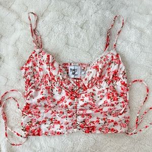 Princess Polly Crop Tank Pink Floral